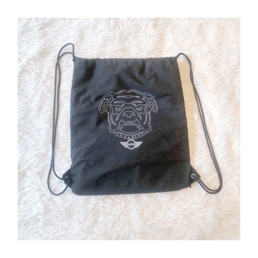 BMW Mini French Bulldog Drawstring Backpack NWT